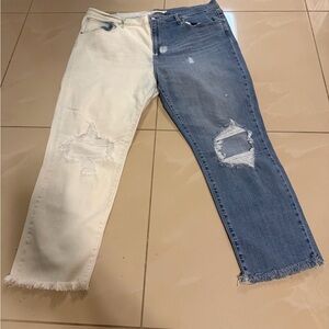 Levi’s 724 High Rise Straight Crop Two Tone Jeans Size 34